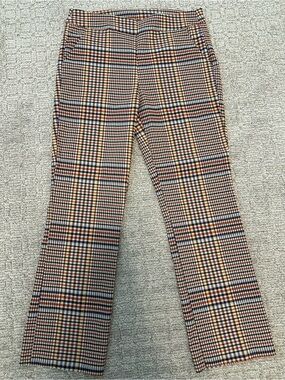Tribal Plaid Pants in Brown, Orange & Cream